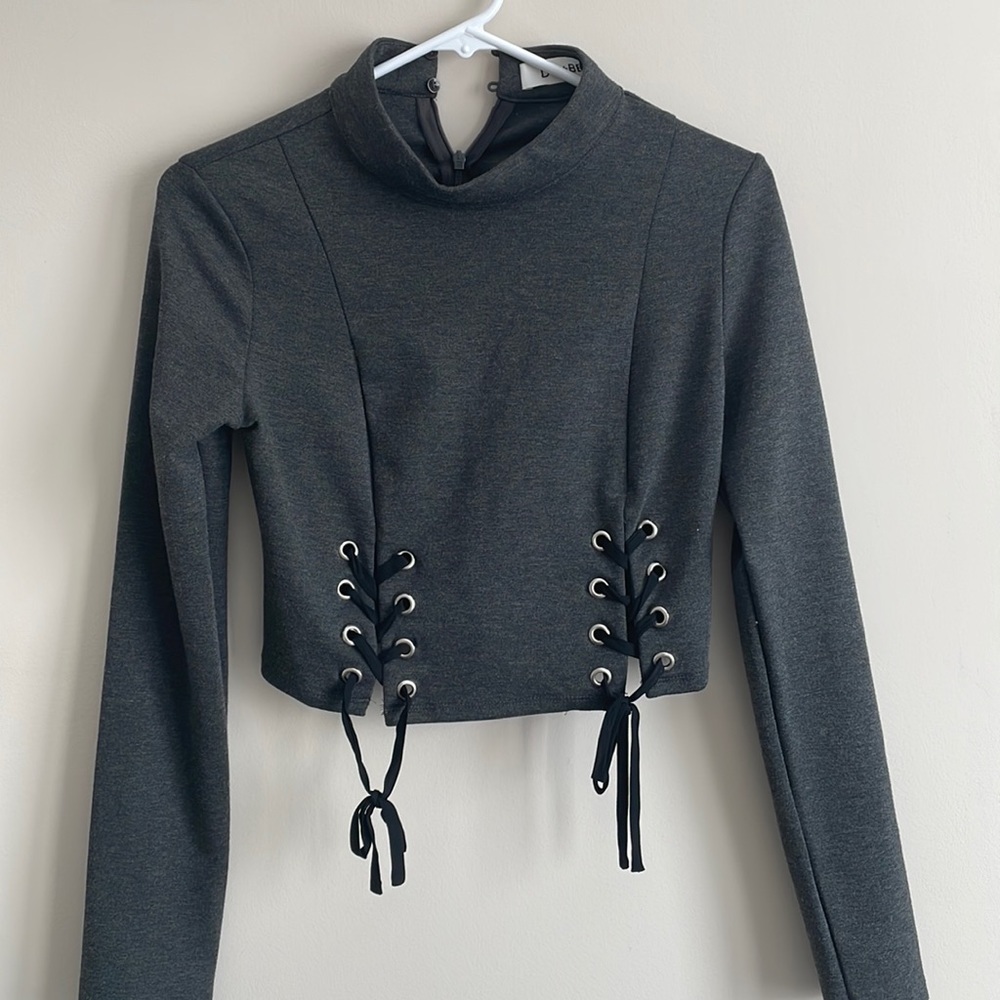 NWOT grey lace up